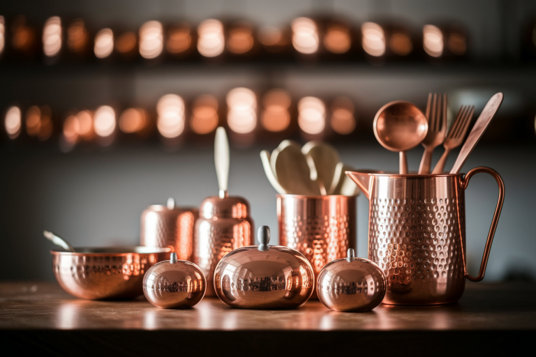 cuivre-ustensiles-plan-travail-bois