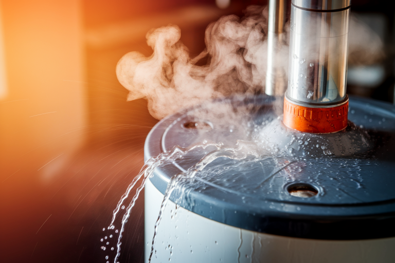 gros-plan-chauffe-eau-fuite-vapeur-danger