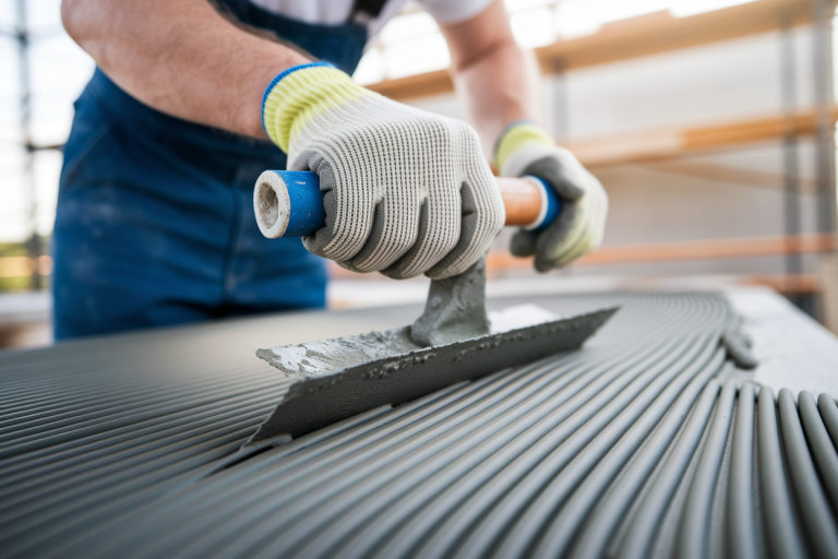 personne-gants-truelle-ciment