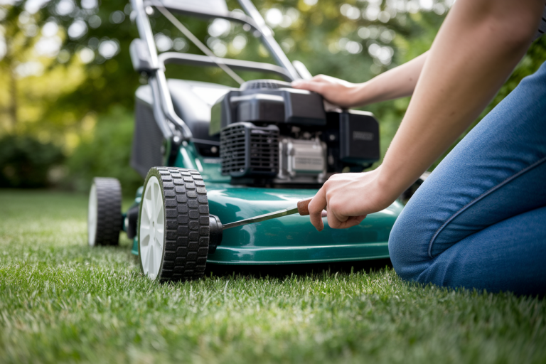 personne-mains-outils-tondeuse-jardin