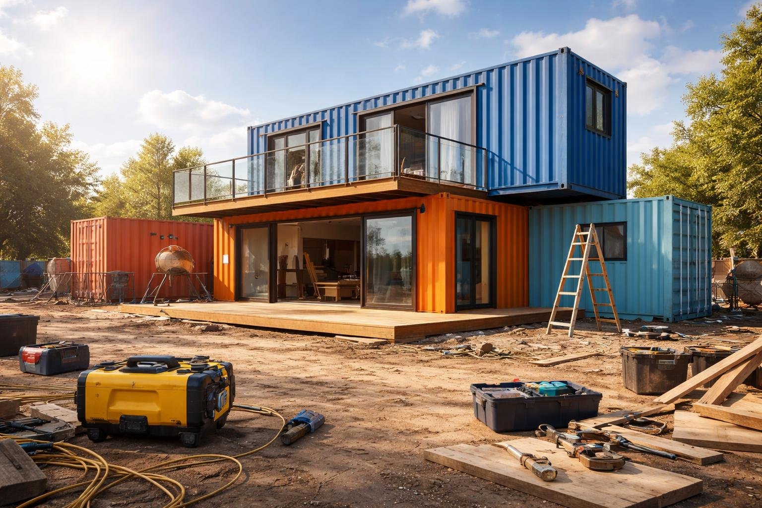 conteneurs-maritimes-maison-moderne-chantier