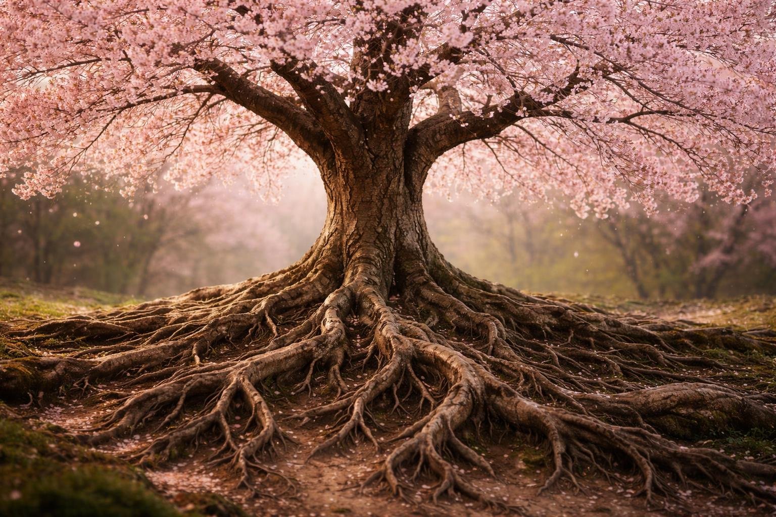 cerisier-fleurs-racines-complexes-arbre