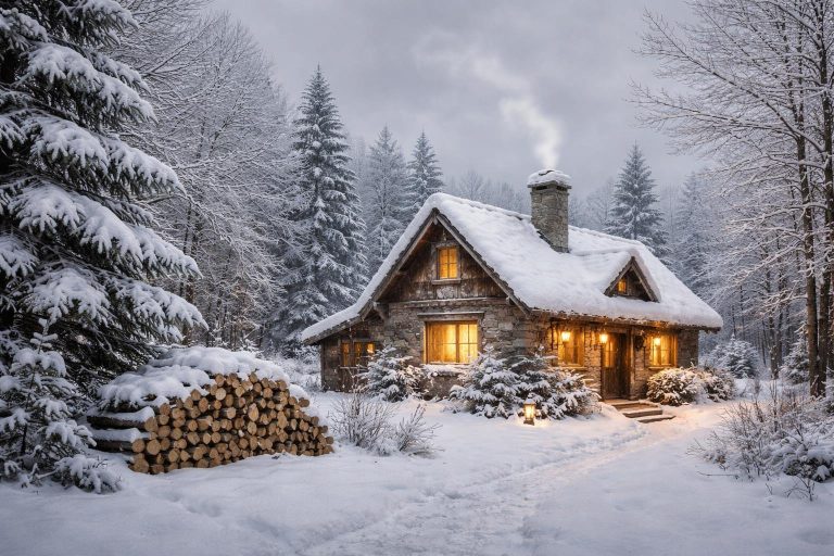 maison-enneigee-cheminee-ciel-hiver