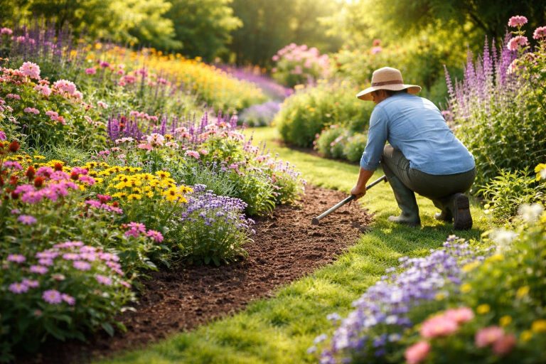 jardin-luxuriant-personne-desherbage-fleurs